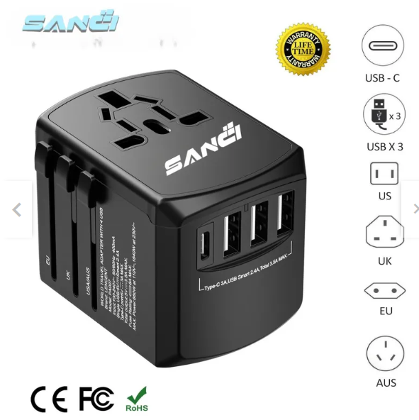 ADAPTADOR INTERNACIONAL , ENCHUFE INTERNACIONAL VIAJERO